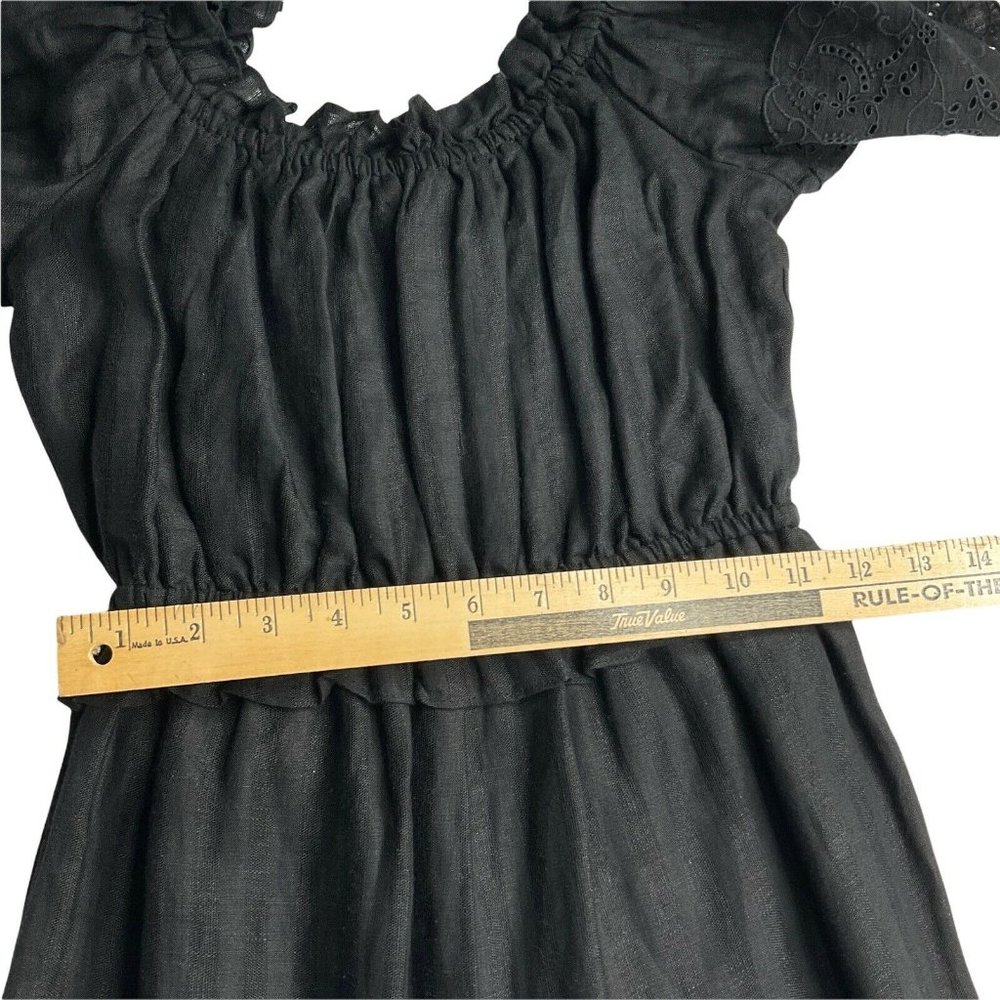 Joie Jumpsuit Womens Sz XS Alverna Black Linen Wide Off Shoulder Nwt Msrp $348 - Picture 7 of 11